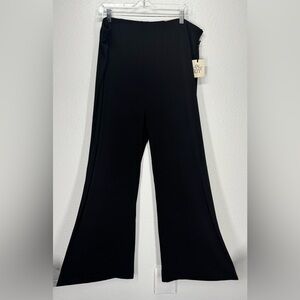 Chico's Size 3 Black Wide-Leg Pull-On Knit Pants Womens 16/18